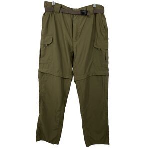 Utex Canada Pants Men Size Medium Army Green Belted Cargo Pockets Convertible